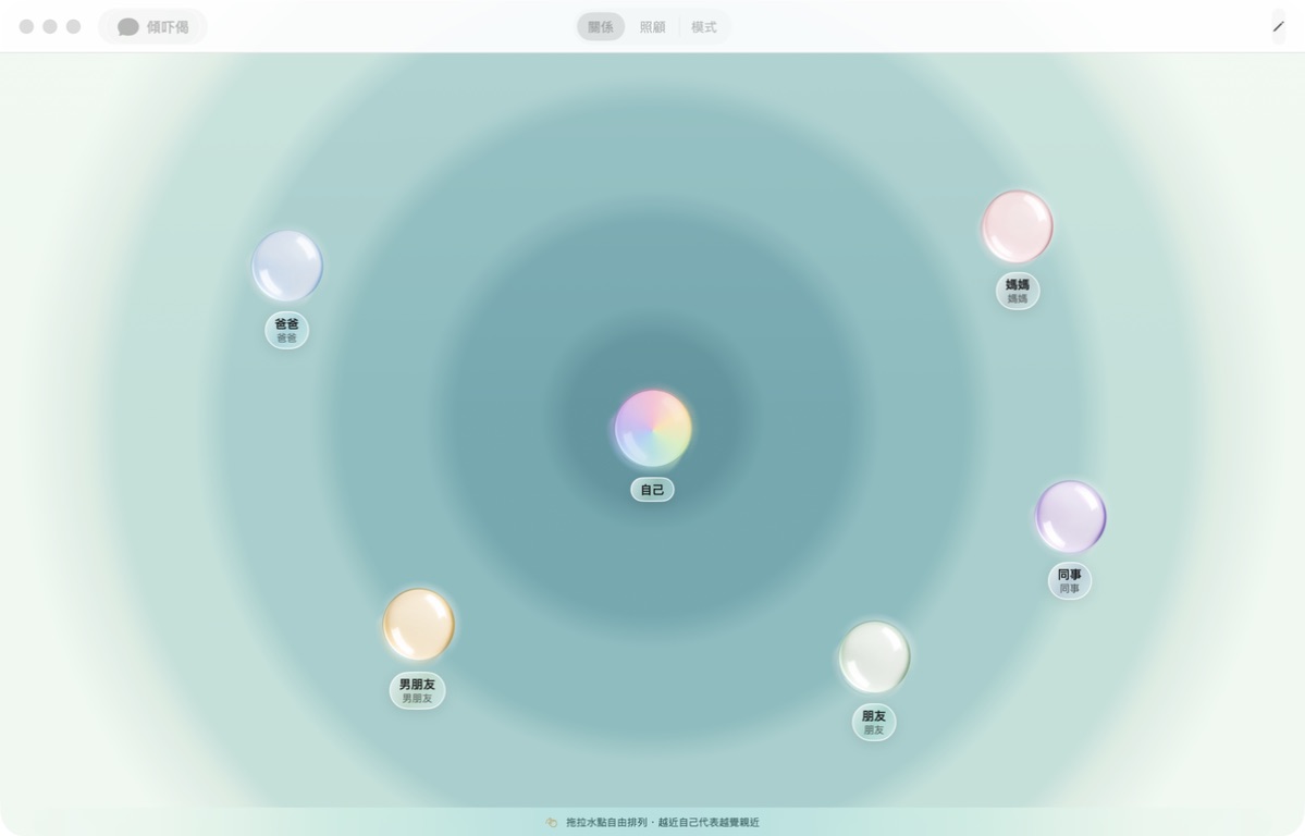 Metween relationship map on Mac